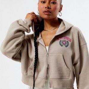 Pacsun | LA Crest Cropped Double Zip Hoodie